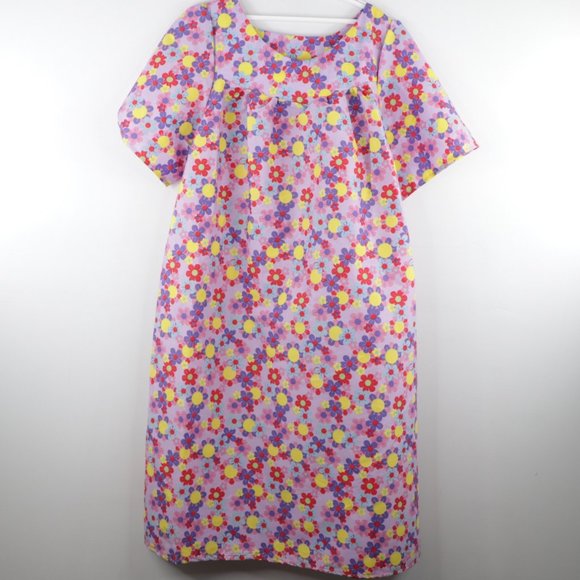 NOS Vintage 70s Floral Print MuuMuu Dress Large - Picture 3 of 11